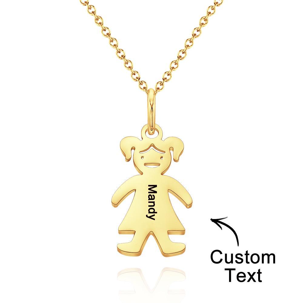 Custom Name Engraved Necklace Child Creative Gifts - soufeelus