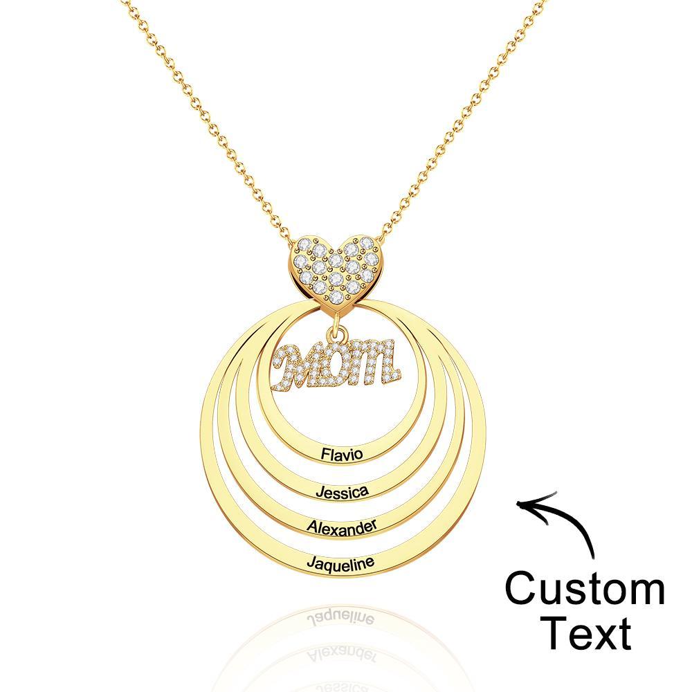 Custom Engraved Necklace Simple Circularity Family Gifts - soufeelus