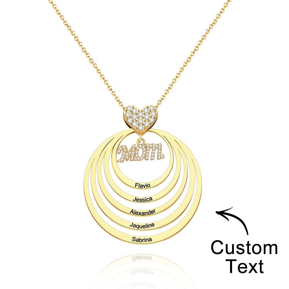 Custom Engraved Necklace Simple Circularity Family Gifts - soufeelus