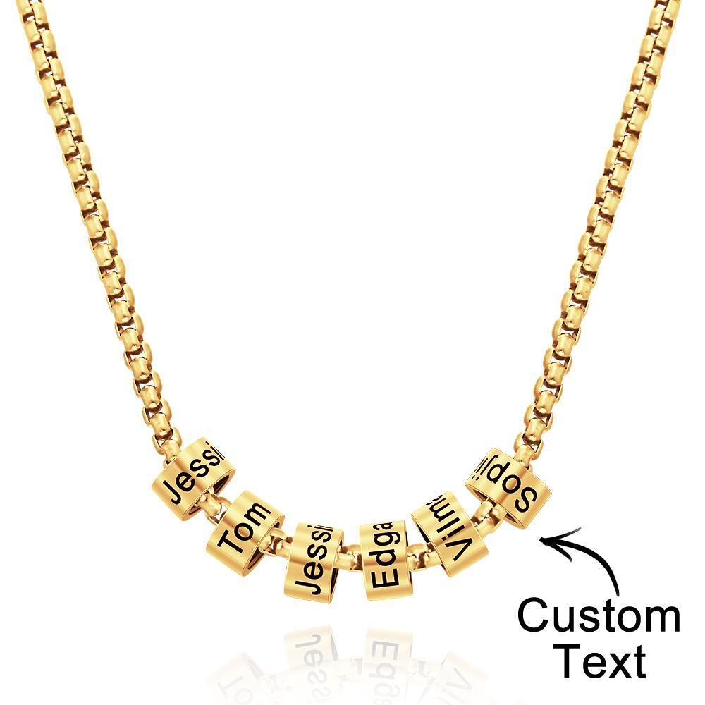 Custom Engraved Necklace Bead Collarbone Chain Men's Gifts - soufeelus