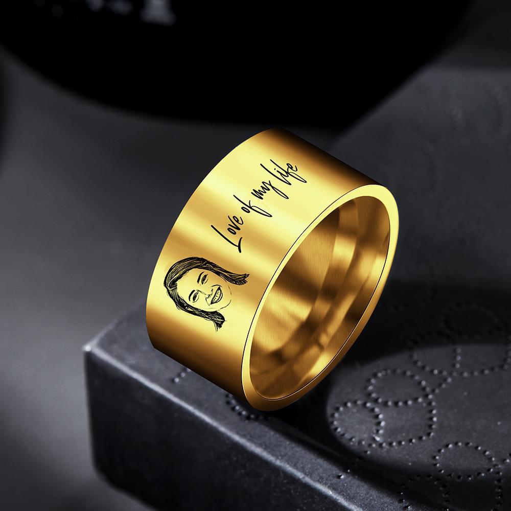 Custom Men's Ring Personalized Photo Ring With Engraved Girlfriend Perfect Gift For Boyfriend On Valentine's Day - soufeelus
