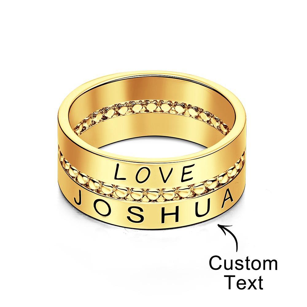 Personalized Gift for Mother's Day Personalized Stacking Rings Gold Filled Gold Name Ring - soufeelus