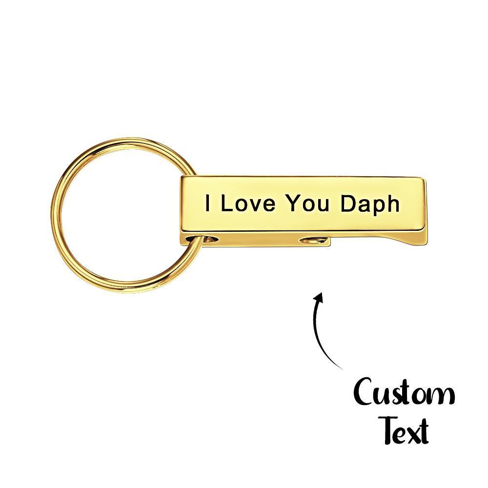 Custom Engraved Keychain Bottle Opener Keychain Gift for Men
