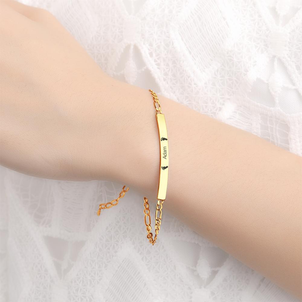 Custom Engraved Bracelet Splicing Chain Bar Bracelet