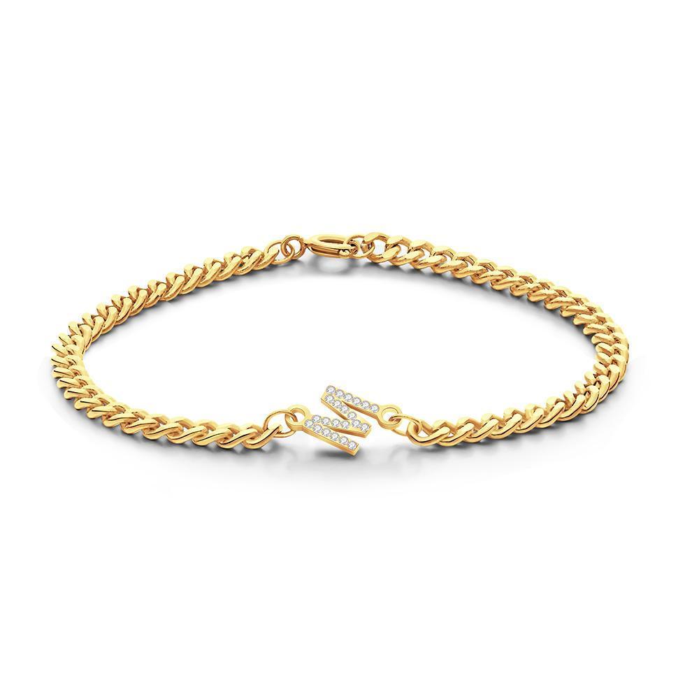 Custom Engraved Gold Letter Bracelet Gifts for Girlfriend Bridesmaid Gift