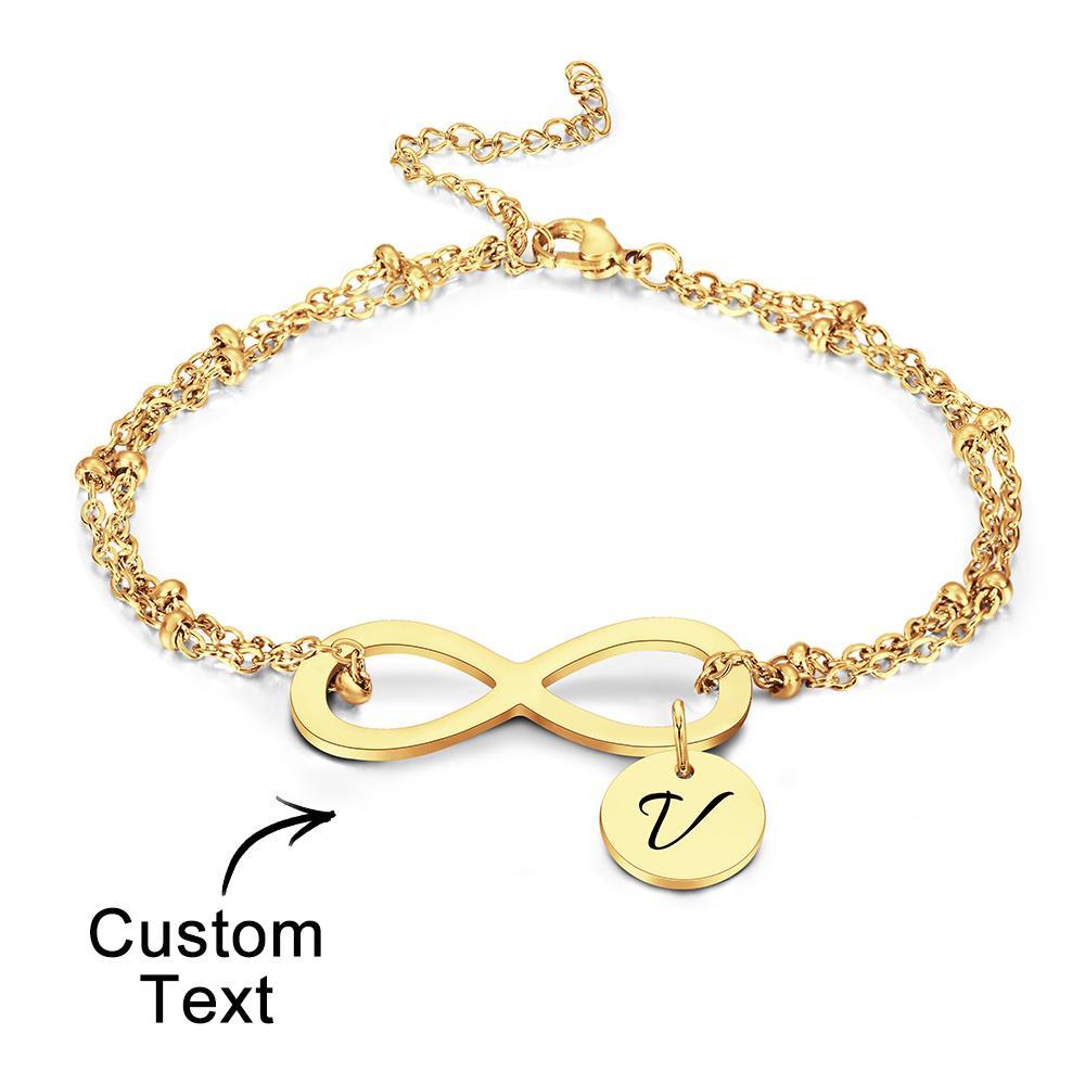 Custom Letter Bracelet Personalized Bracelet Pendent Infinity Love for Her - soufeelus