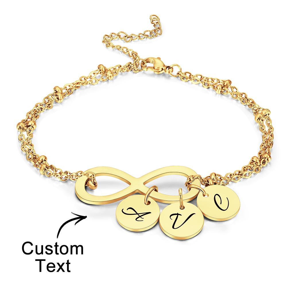 Custom Letter Bracelet Personalized Bracelet Pendent Infinity Love for Her - soufeelus