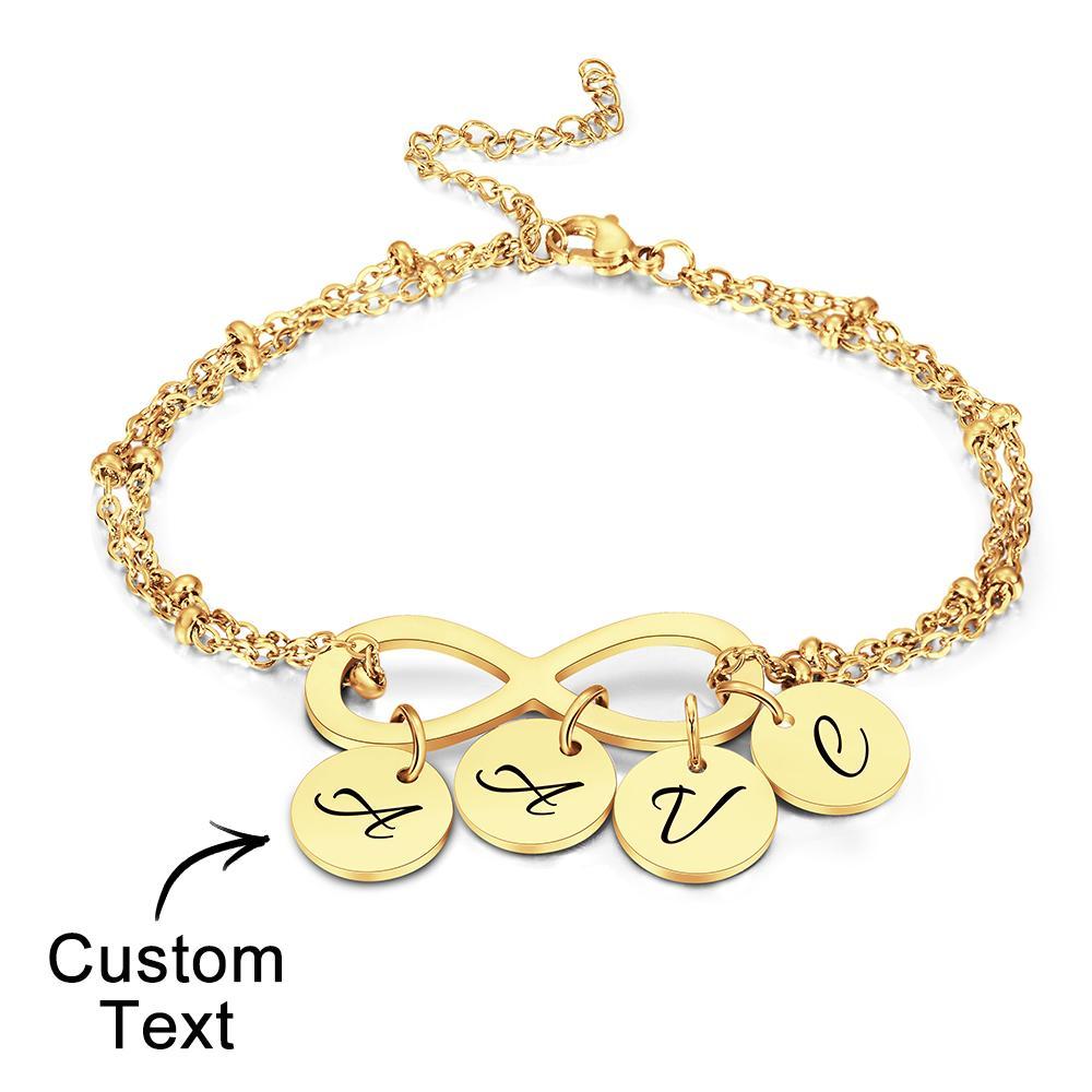 Custom Letter Bracelet Personalized Bracelet Pendent Infinity Love for Her - soufeelus