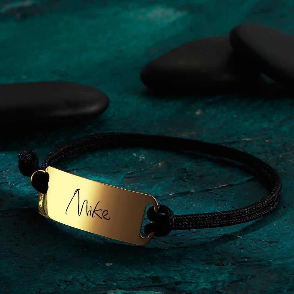 Custom  Bracelet Chain Men's Bracelet with Individual Name Engraving Gift Partner Bracelet 14k Gold Plated - soufeelus