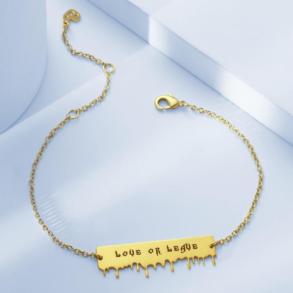 Custom Bracelet Name Bracelet Gifts for Girlfriend 14k Gold Plated - soufeelus