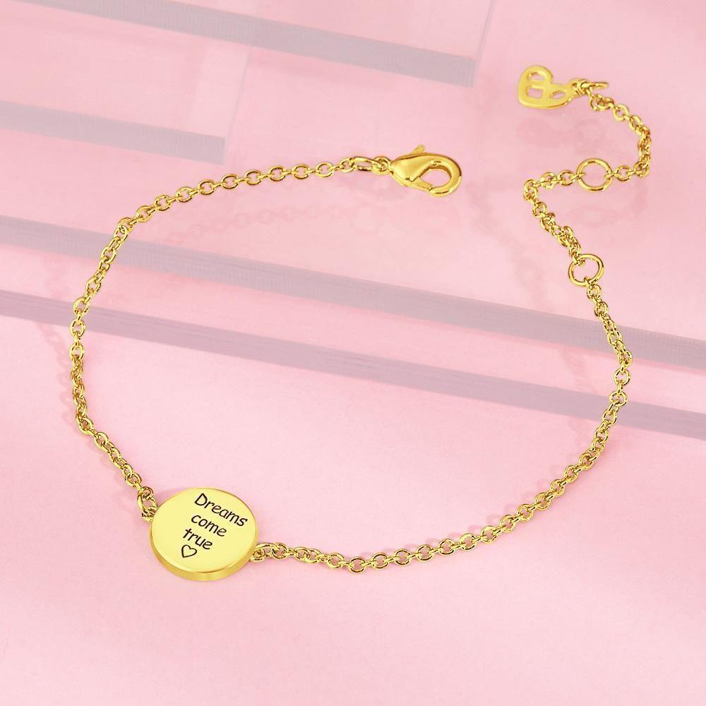Name Bracelet Dream Catcher Bracelet Wishing Dream Good Luck Bracelet 14k Gold Plated - soufeelus