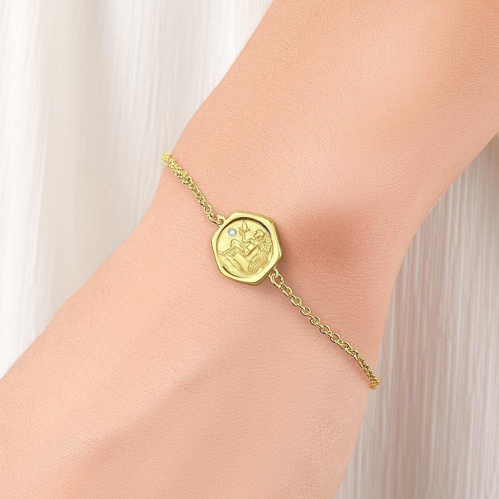 Name Bracelet Victory Wishing Coin Good Luck Bracelet 14k Gold Plated Silver - soufeelus