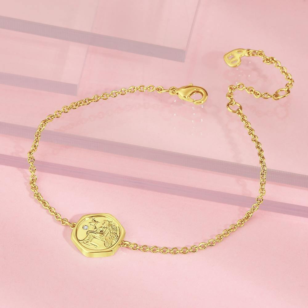 Name Bracelet Victory Wishing Coin Good Luck Bracelet 14k Gold Plated - soufeelus