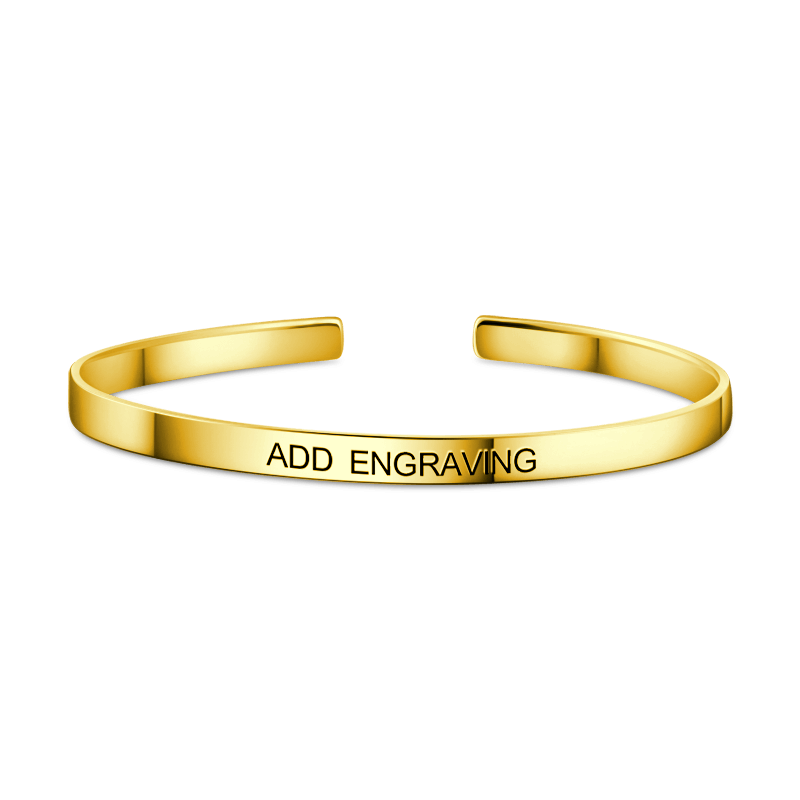 Engraved Bangle 14k Gold Plated - soufeelus