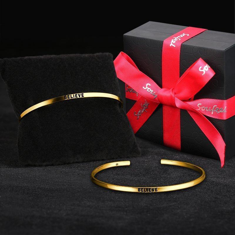 Engraved Bangle 14k Gold Plated - soufeelus