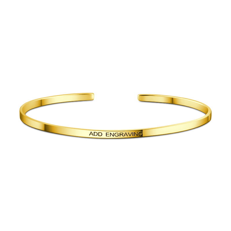 Engraved Bangle 14k Gold Plated - soufeelus