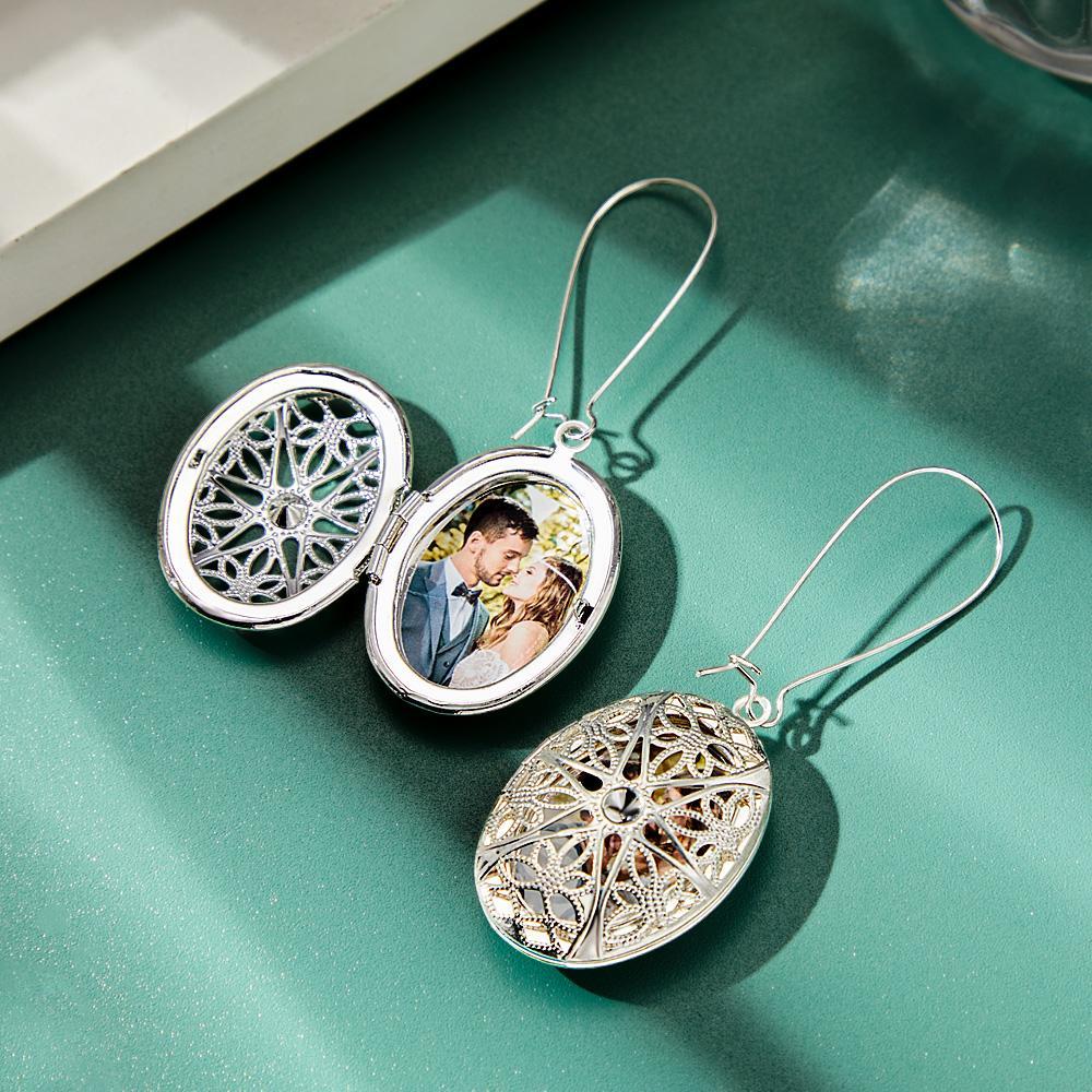 Custom Locket Photo Earrings Personalized Pet Earrings Custom Christmas Gift with Your Memories - soufeelus