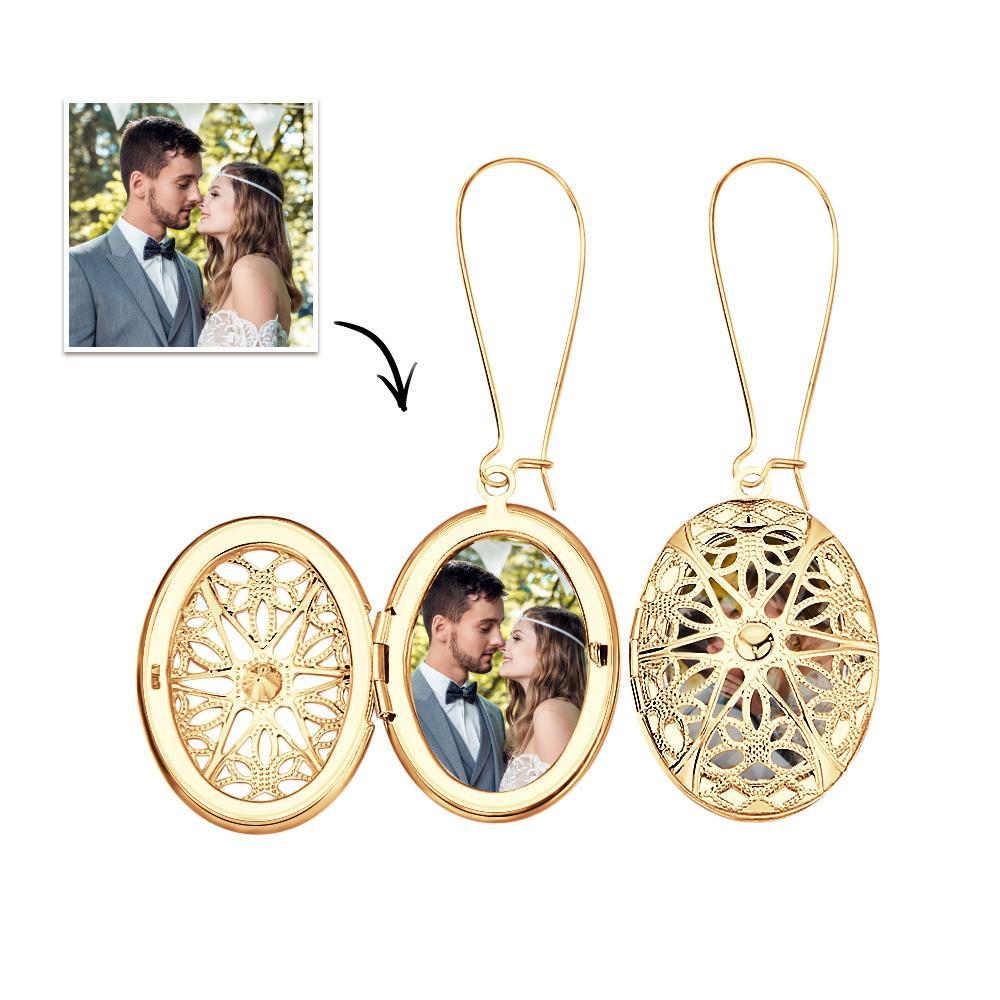 Custom Locket Photo Earrings Personalized Pet Earrings Custom Christmas Gift with Your Memories - soufeelus