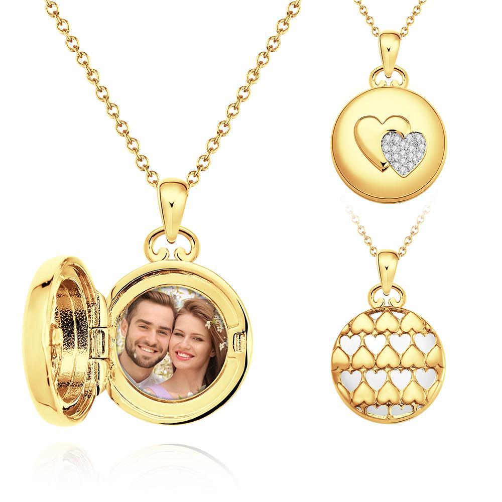 Personalized Photo Locket Necklace Elegant Birthstone Oval Shape Pendant Necklace Jewelry - soufeelus