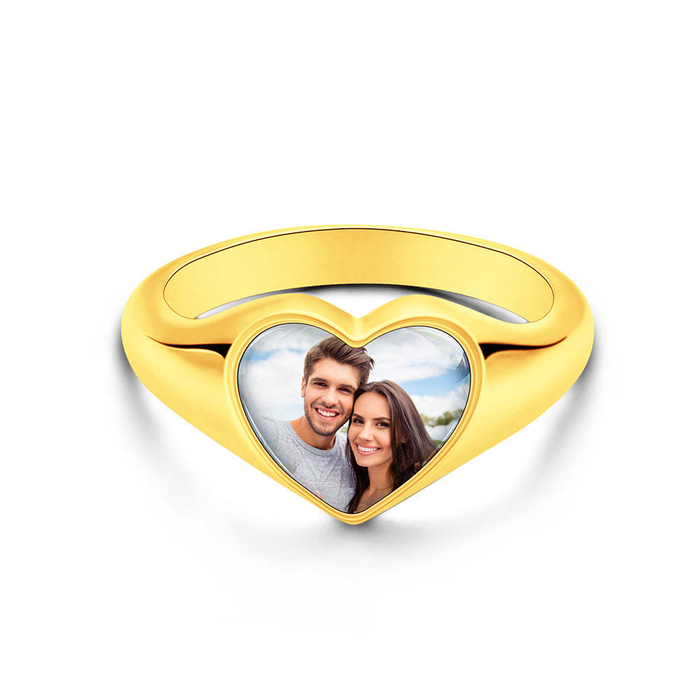 Heart-shaped Photo Ring personalized Women's Jewelry Mother's Day Gifts - soufeelus