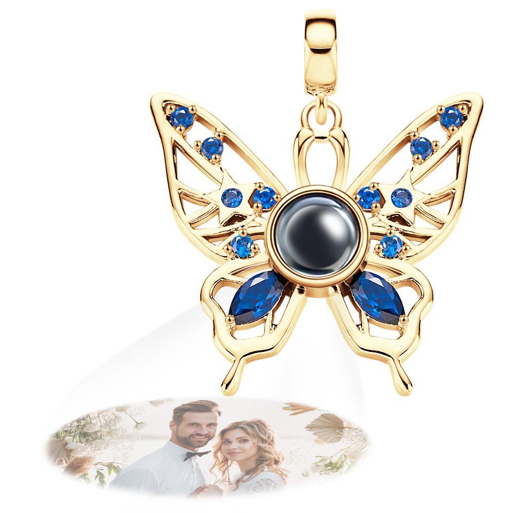 Projection Butterfly Personalized Photo Pendant Dangle Charm Symbolizes Free and Happy - soufeelus