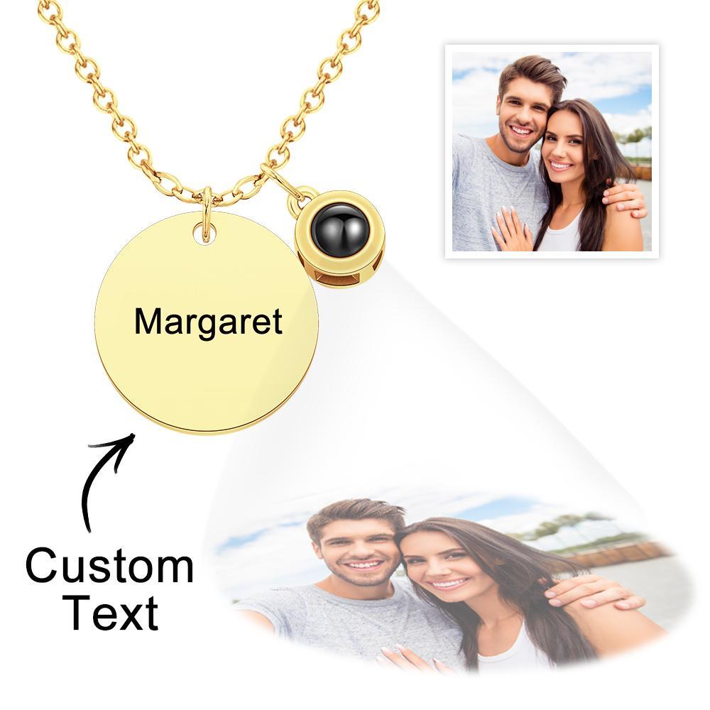 Custom Projection Engraved Necklace Pendant Simple Gifts - soufeelus