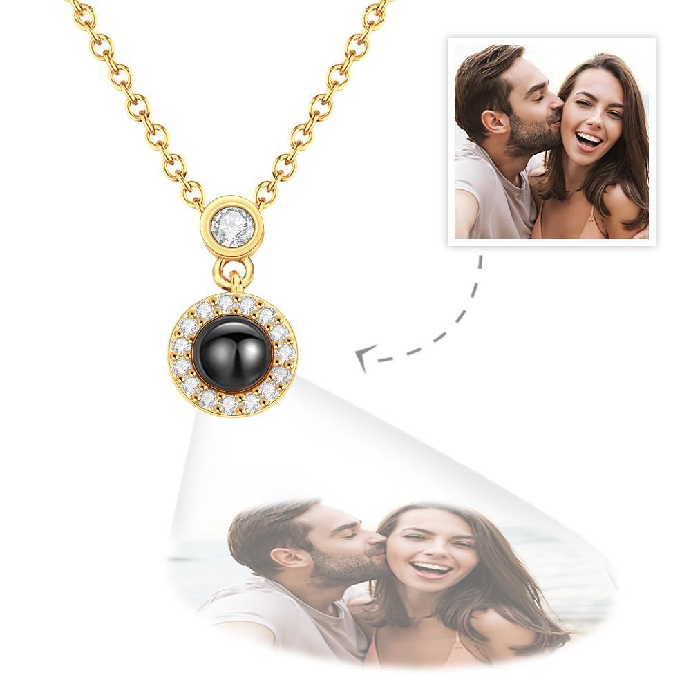 Custom Photo Projection Necklace Petite Halo Photo Necklace Gift for Women - soufeelus