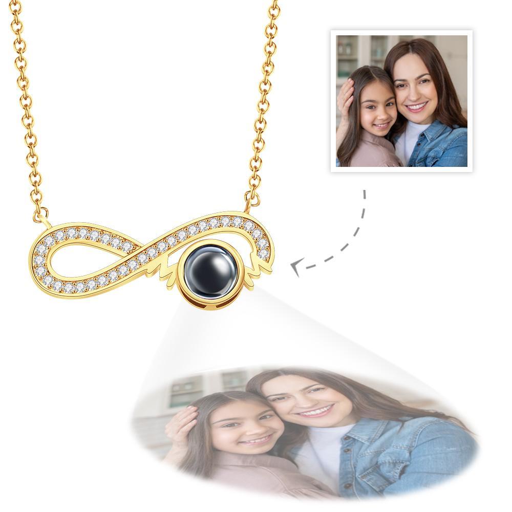 Custom Projection Photo Necklace Personalized Pet Photo Pendant Projection Chain Women Memorial Jewelry Gifts