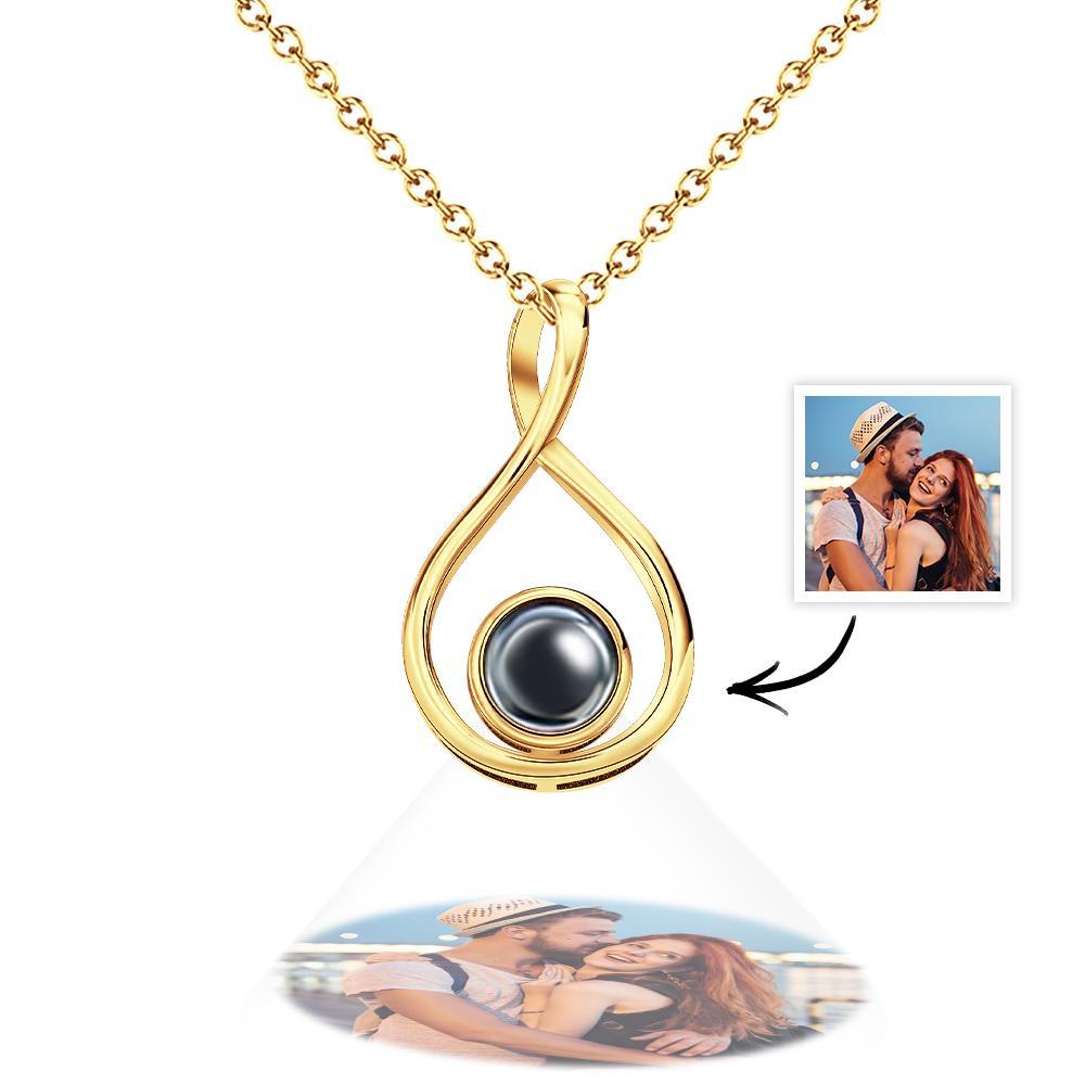Personalized Teardrop Shaped Photo Projection Necklace Meaningful Accessory Memorial Gift for Wife - soufeelus