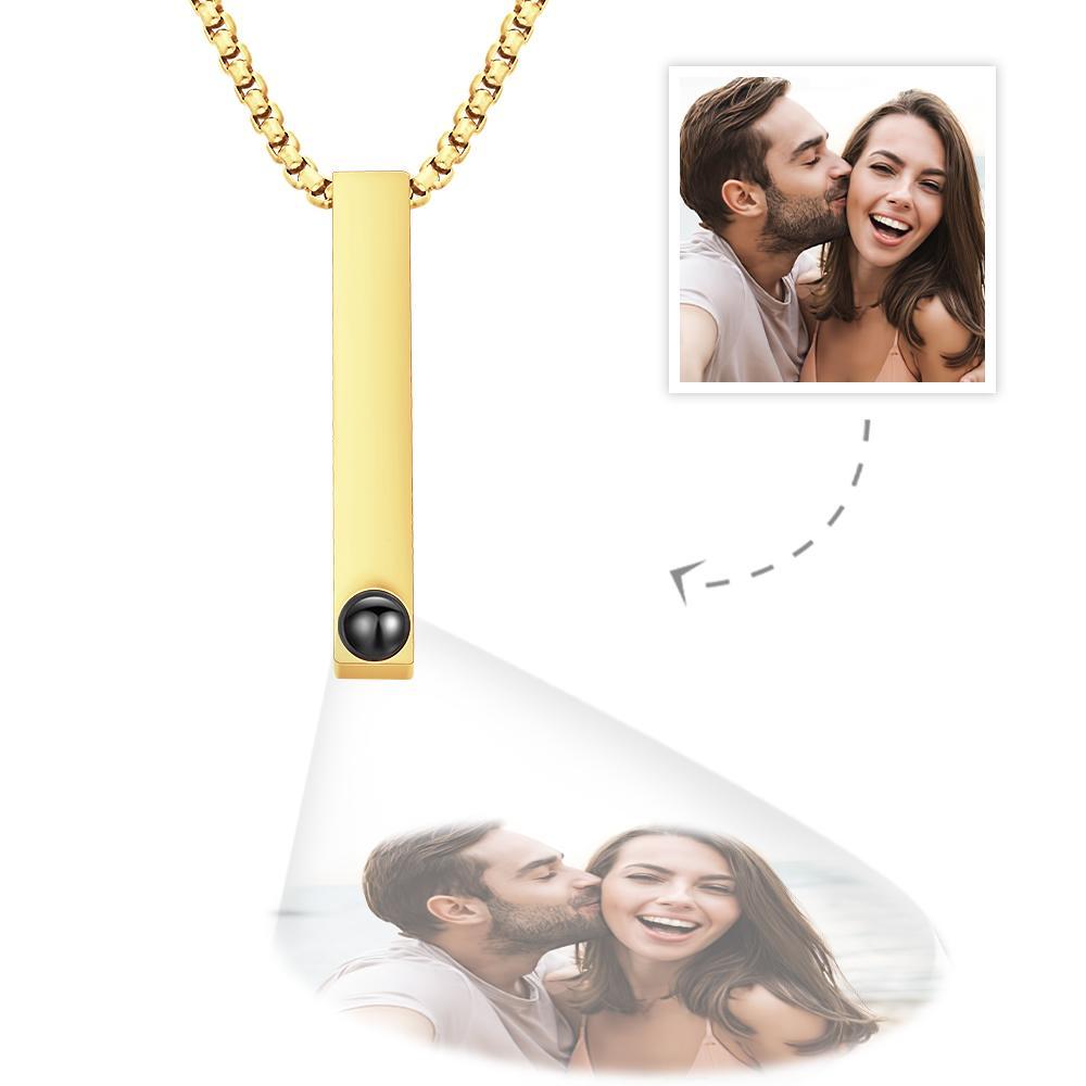 Photo Projection 3D Bar Necklace Vertical Bar Necklace Gifts for Girlfriend - soufeelus