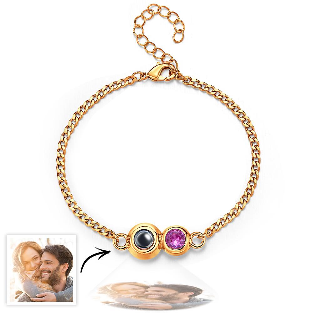 Projection Bracelet Personalized Birthstone Pendant Bracelet Photo Projection Bracelet Summer Jewelry Gift for Her - soufeelus