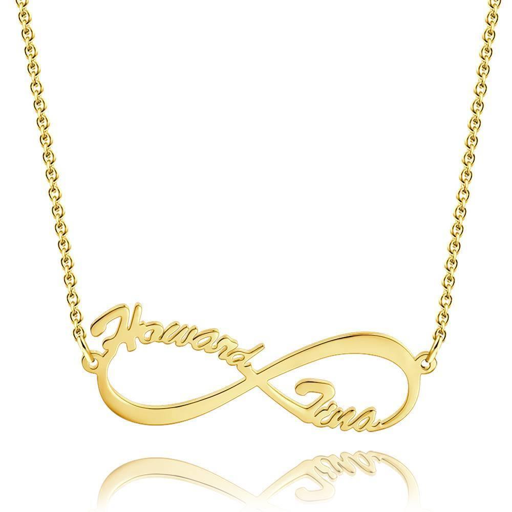 Infinity Name Necklace 14K Gold Plated - soufeelus