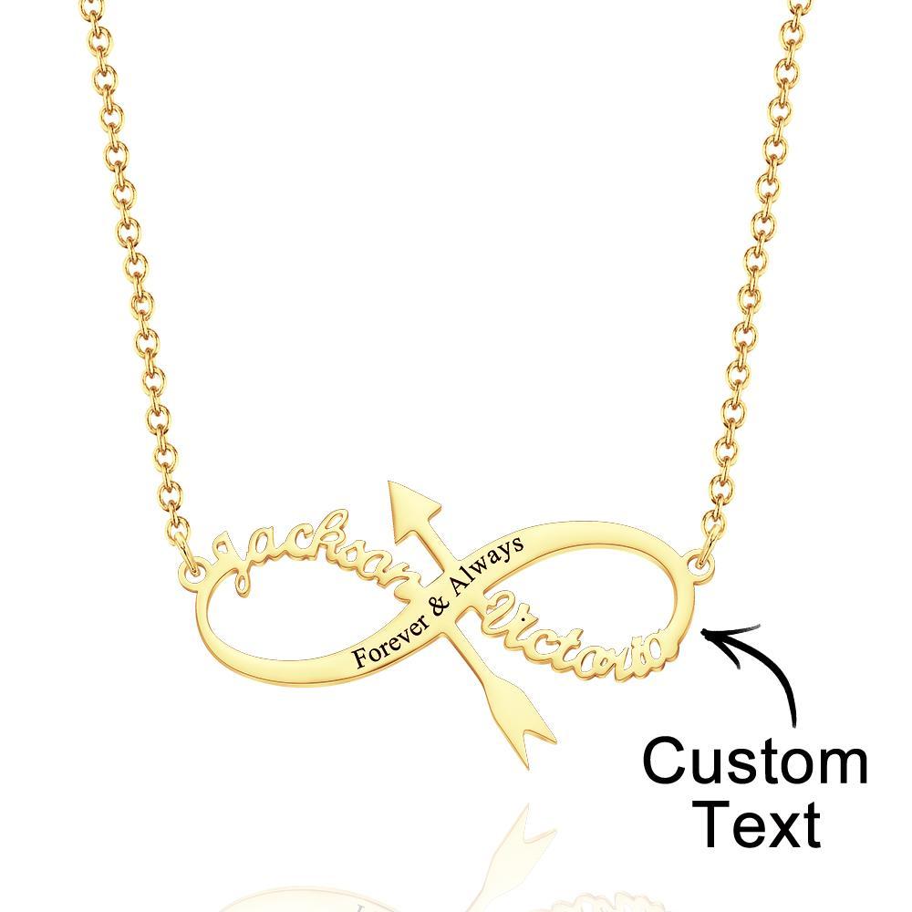Custom Engraved Necklace Infinity Name Pendant Necklace Birthday Gift - soufeelus