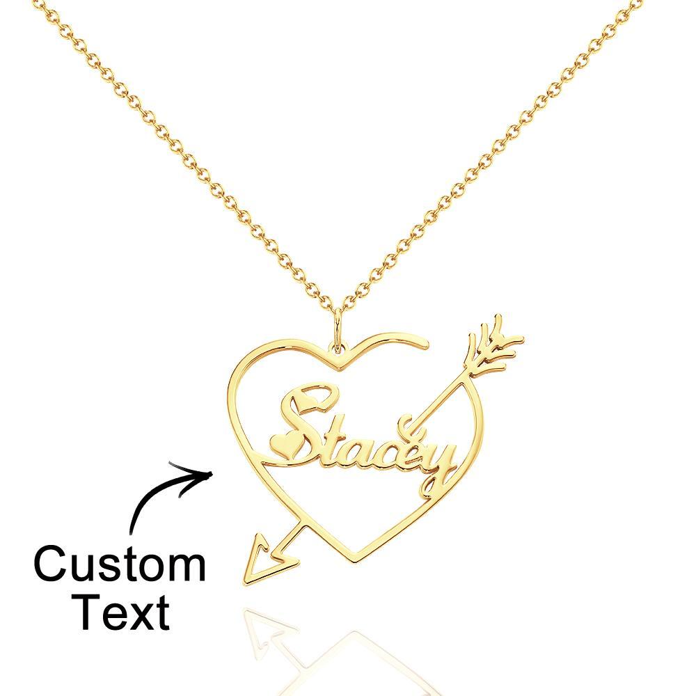 Custom Engraved Necklace Cupid Love Name Necklace Birthday Gift - soufeelus