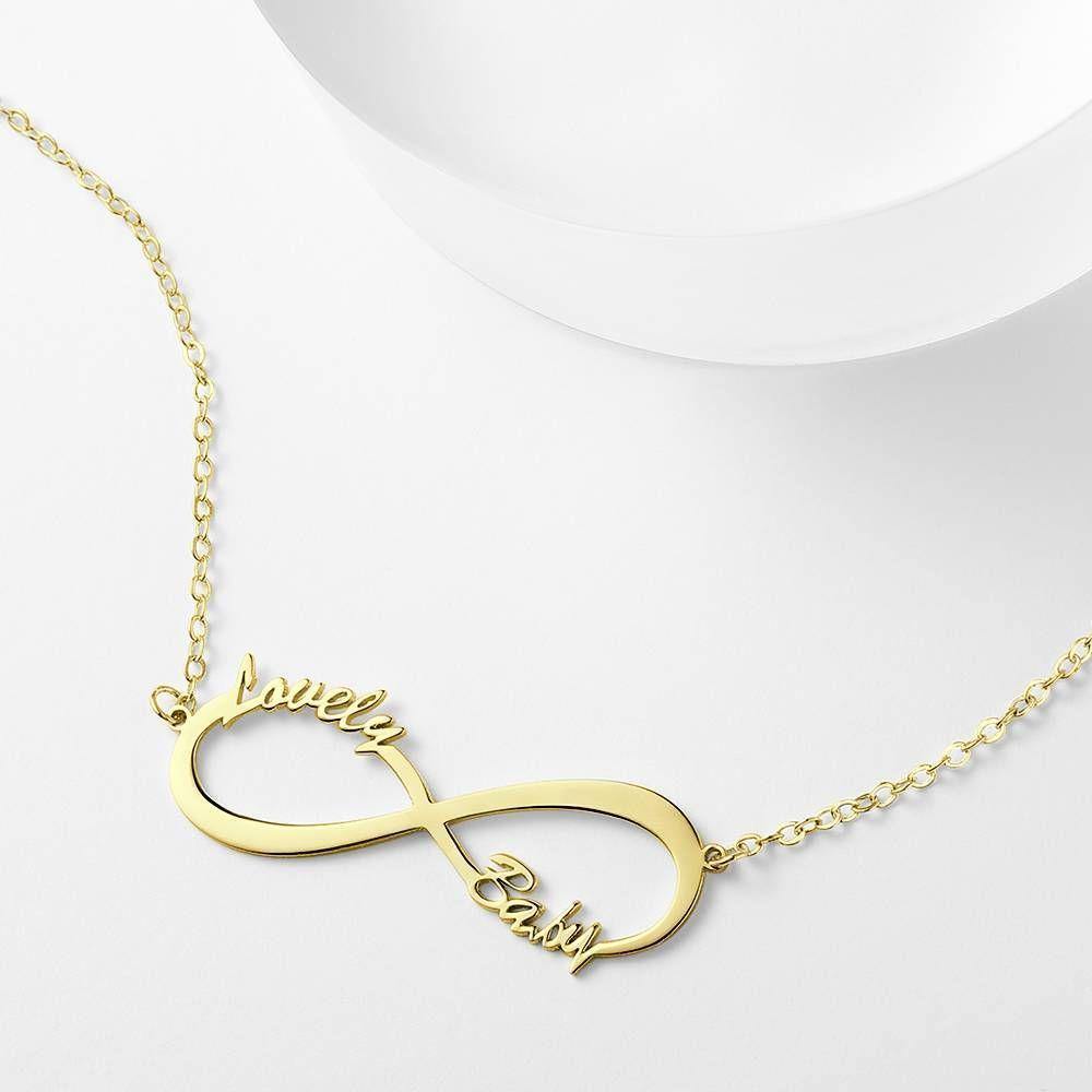 Children's Infinity Name Necklace 14K Gold Plated - soufeelus