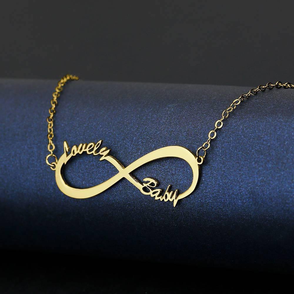 Children's Infinity Name Necklace 14K Gold Plated - soufeelus