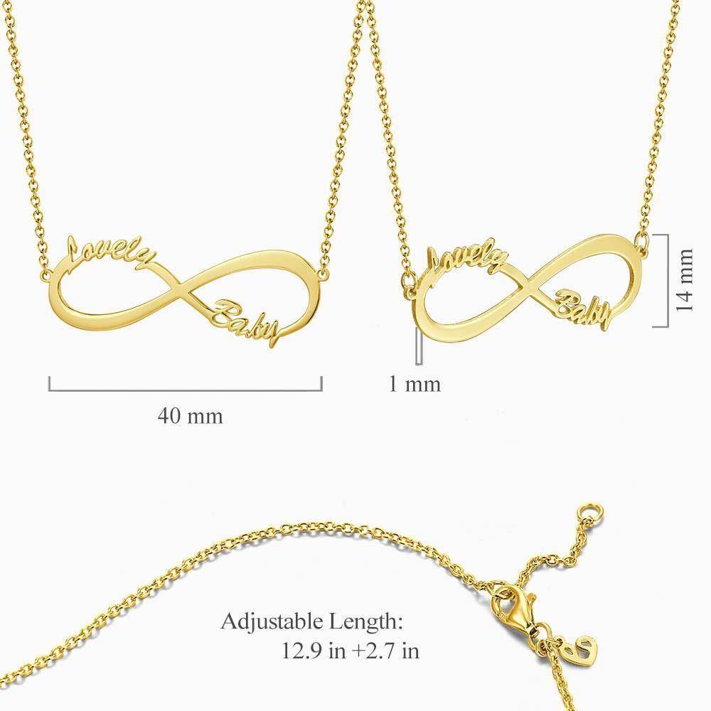 Children's Infinity Name Necklace 14K Gold Plated - soufeelus