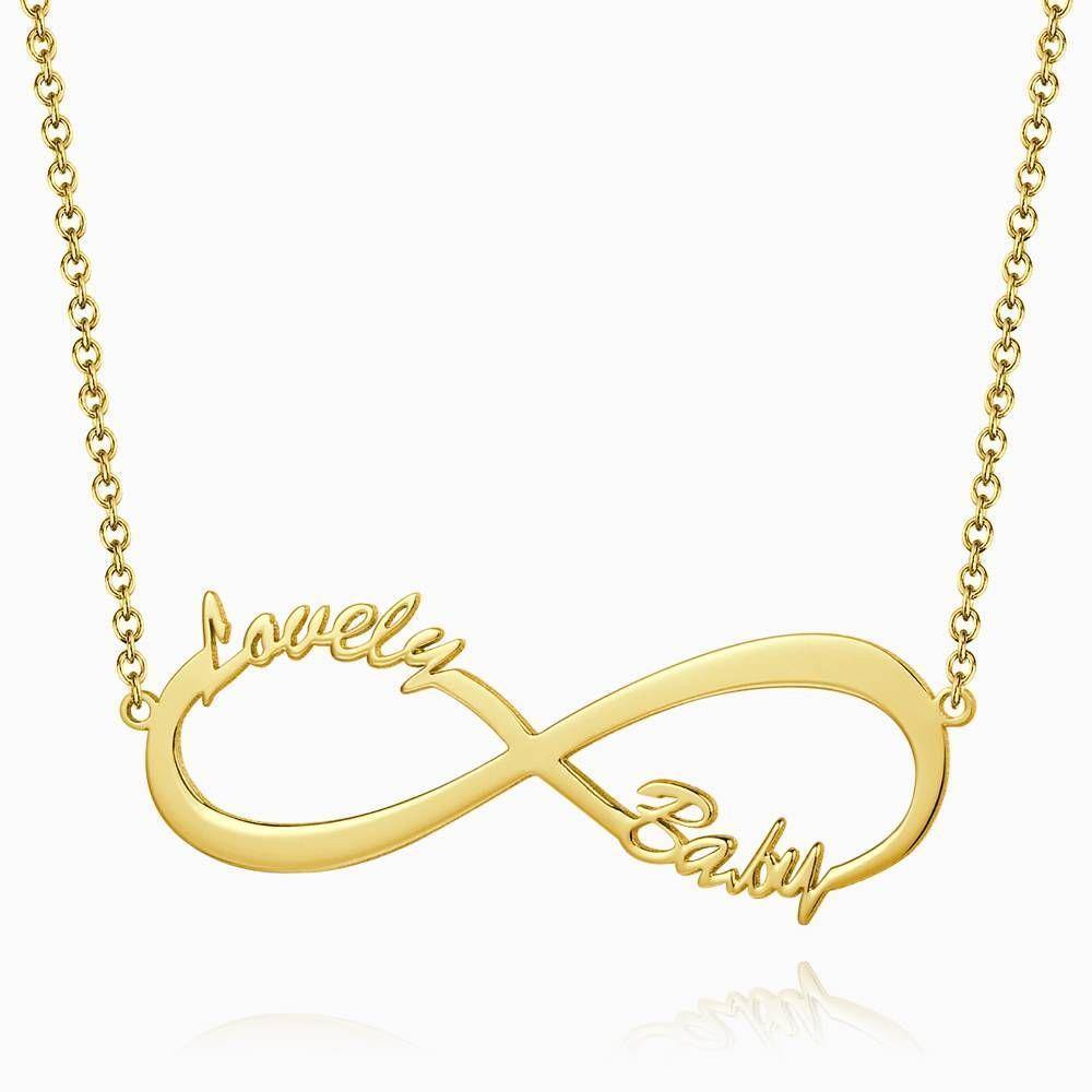 Children's Infinity Name Necklace Platinum Plated - soufeelus