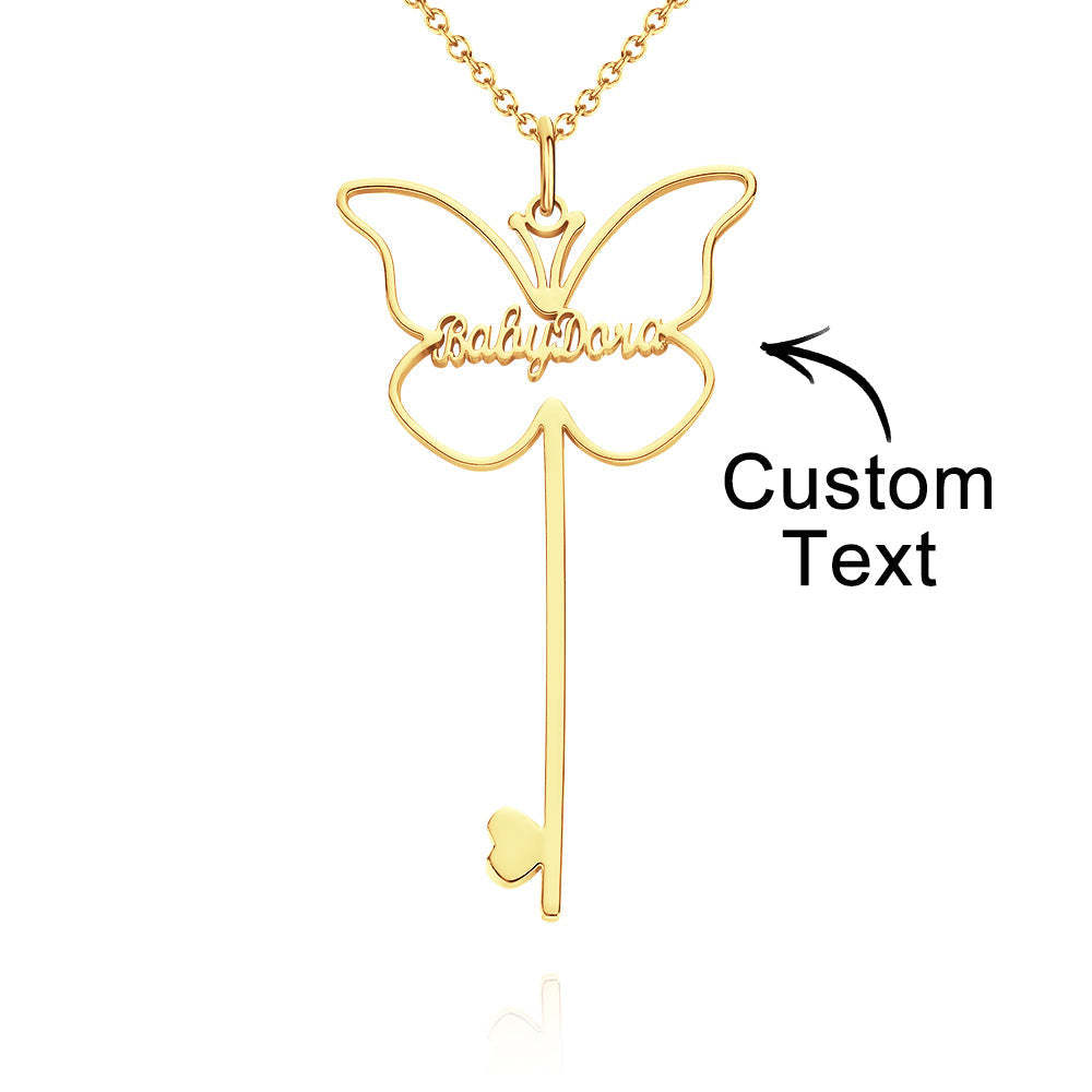 Personalized Butterfly Necklace Custom Name Charming Necklace Gift For Women - soufeelus