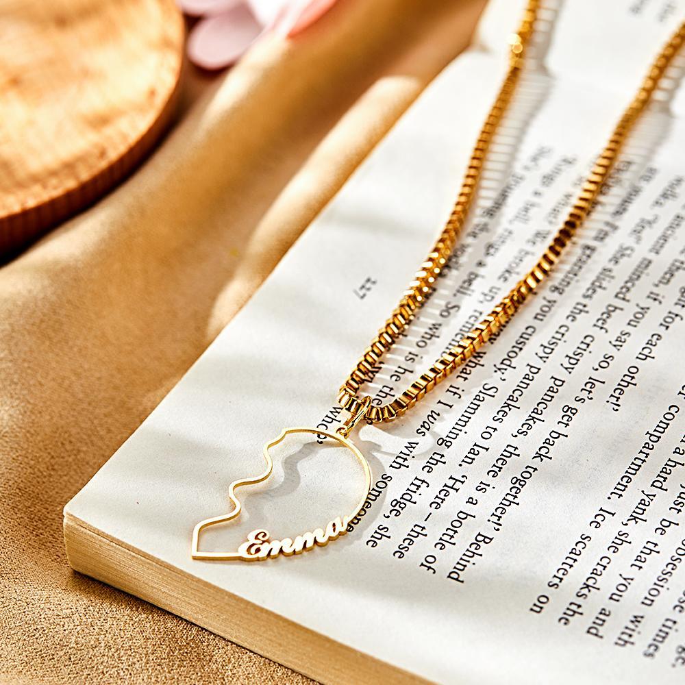 Matching Name Necklace Personalized Romantic Love Heart Couple Necklace - soufeelus