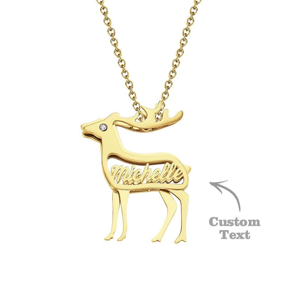 The Eye of the Deer Personalized Name Necklace with Birthstone - soufeelus