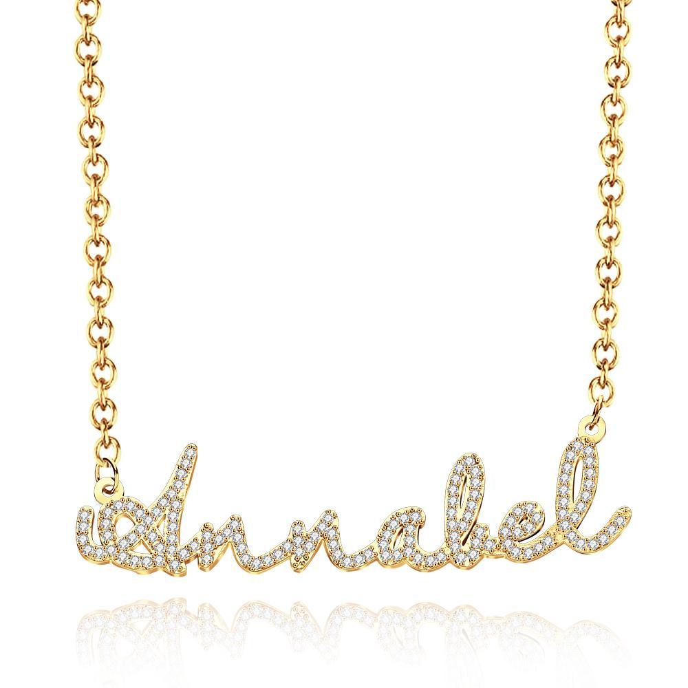 Personalized Dainty Name Necklace with Diamond Minimalist Necklace Iced Out Jewelry - soufeelus