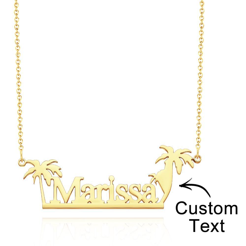 Custom Engraved Necklace Creative Coconut Tree Commemorative Gifts -