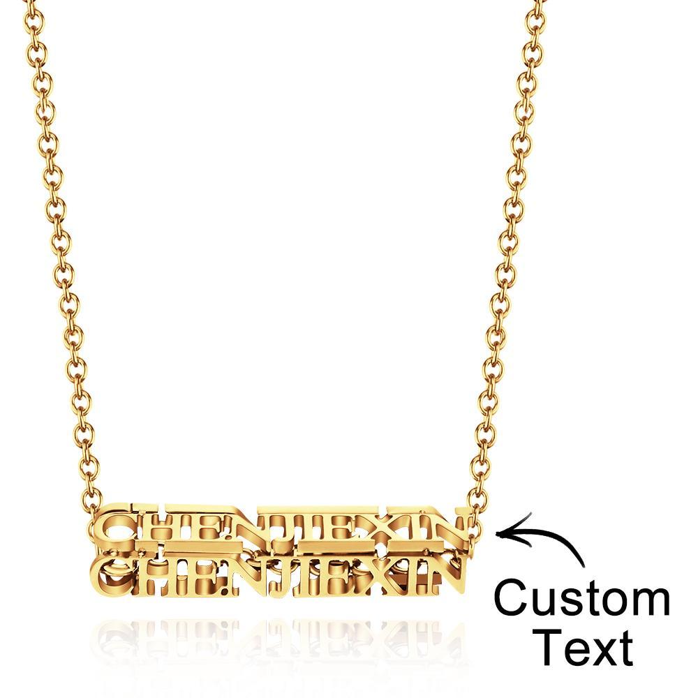 Custom Engraved Necklace Three-dimensional Name Necklace Gift for Women - 