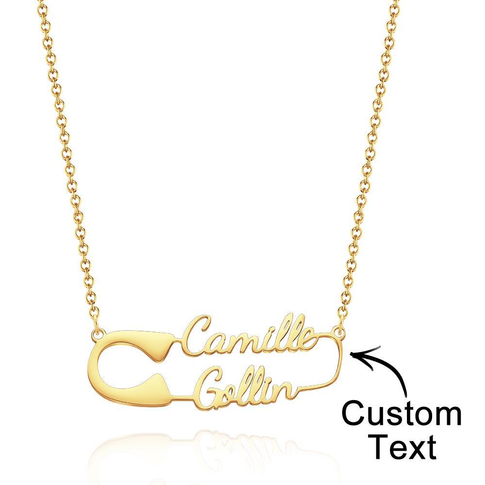 Custom Engraved Necklace Clip Shape Necklace Simple Necklace Gift for Her - 