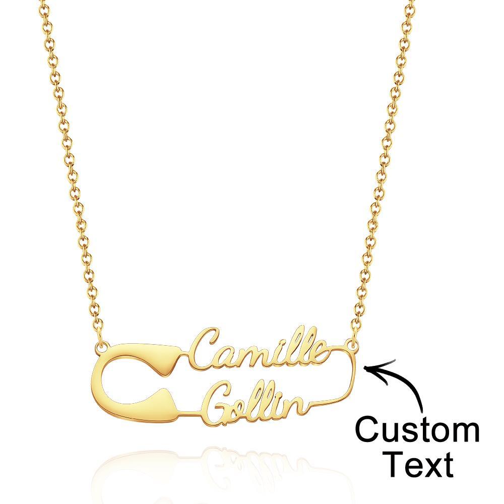Custom Engraved Necklace Clip Shape Necklace Simple Necklace Gift for Her -