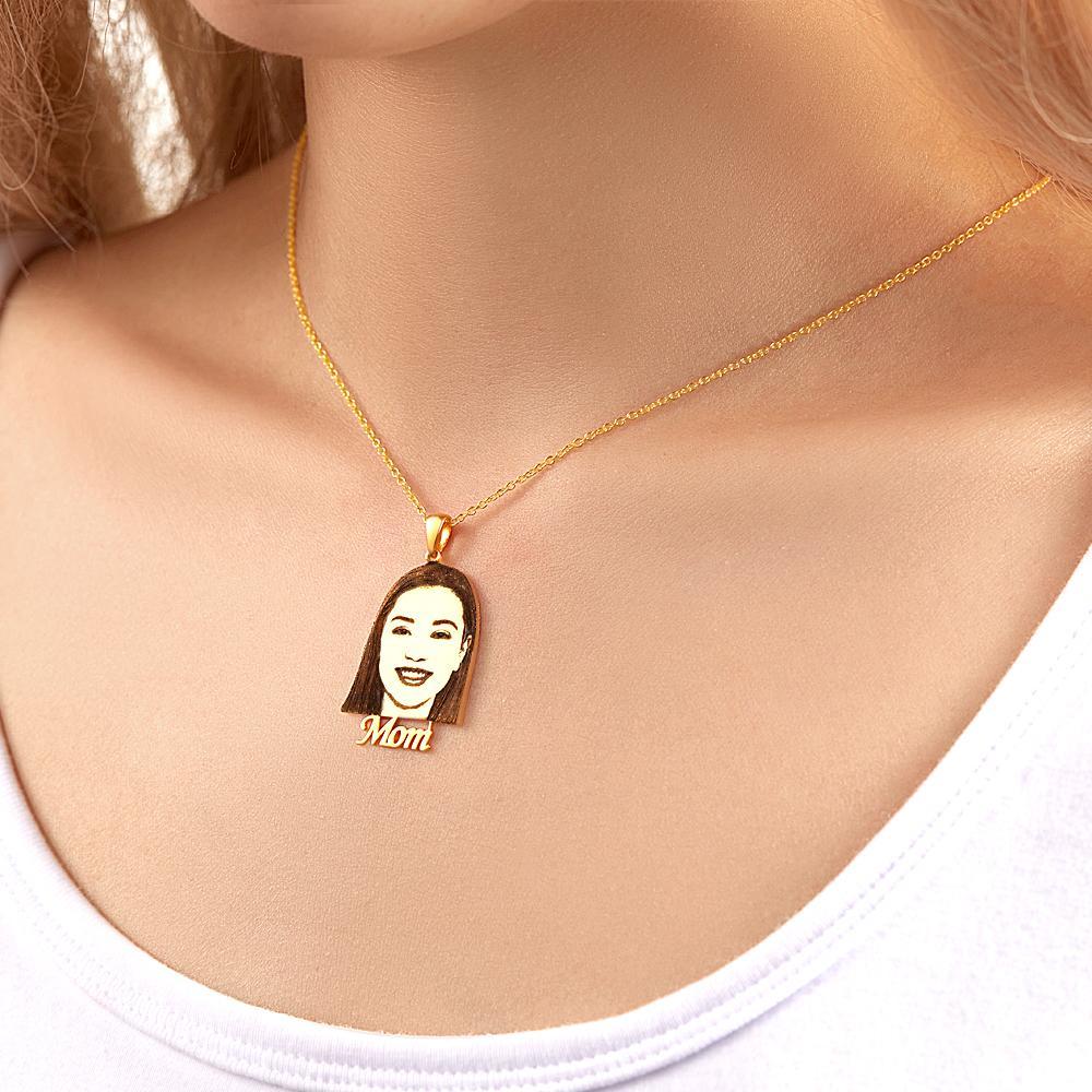 Custom Photo Engraved Necklace Custom Face Creative Gifts - soufeelus