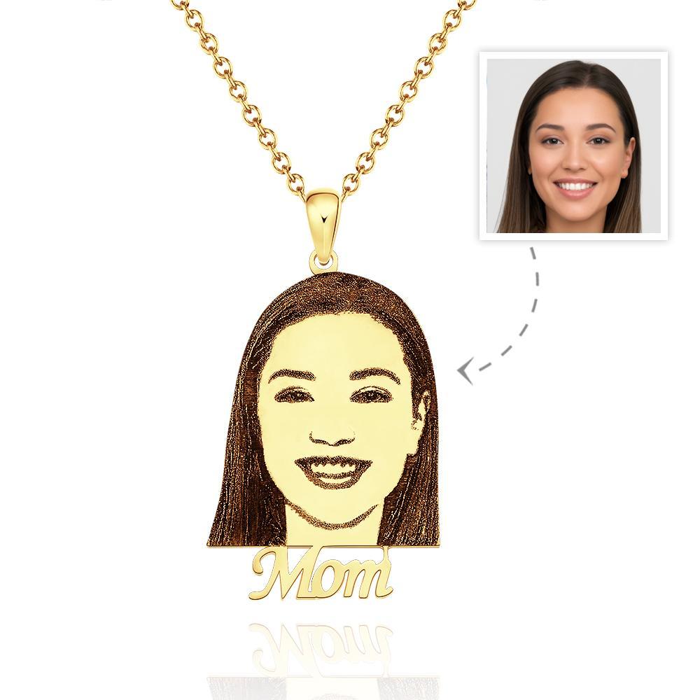 Custom Photo Engraved Necklace Custom Face Creative Gifts - soufeelus