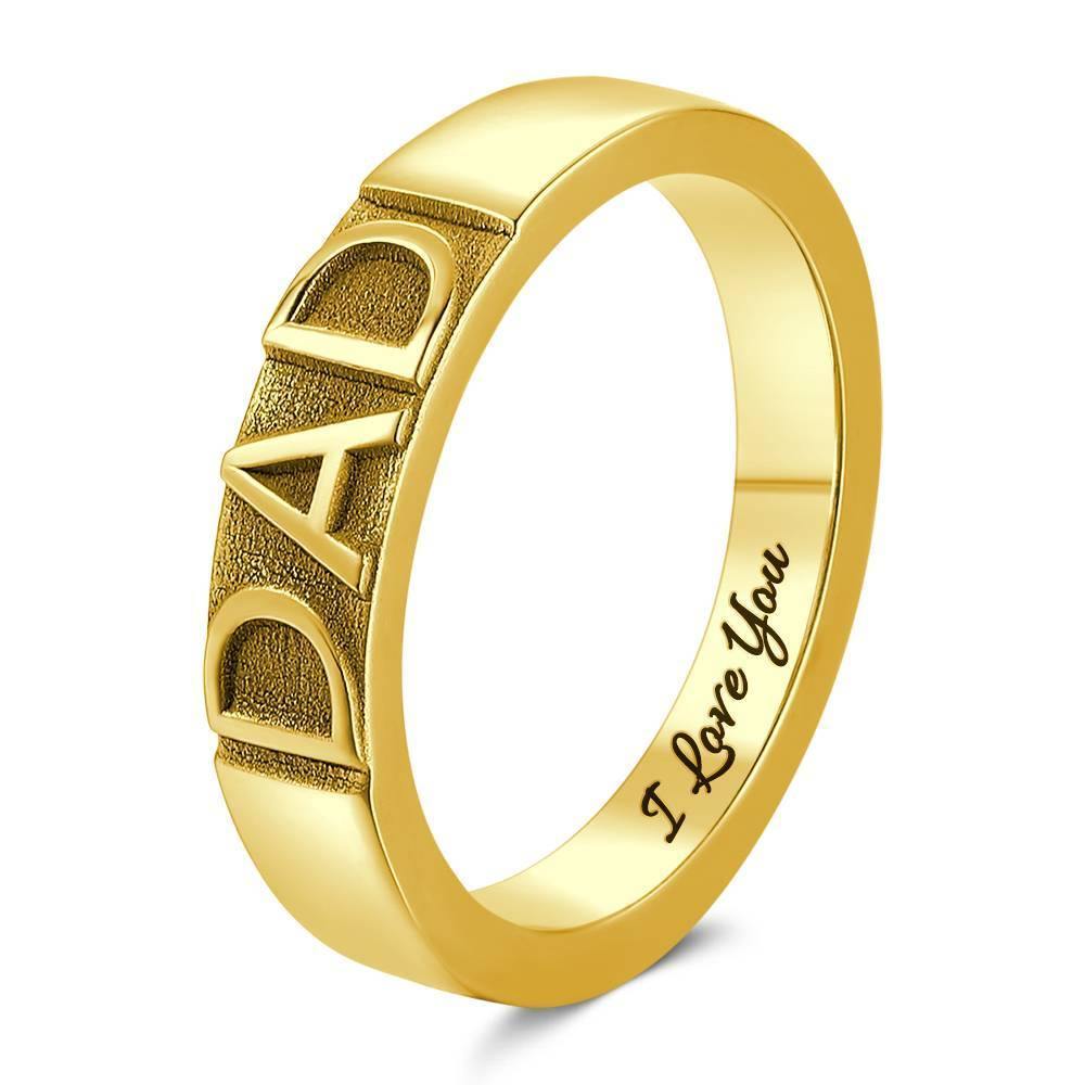 Engraved Bar Ring, Name Ring 14K Gold Plated