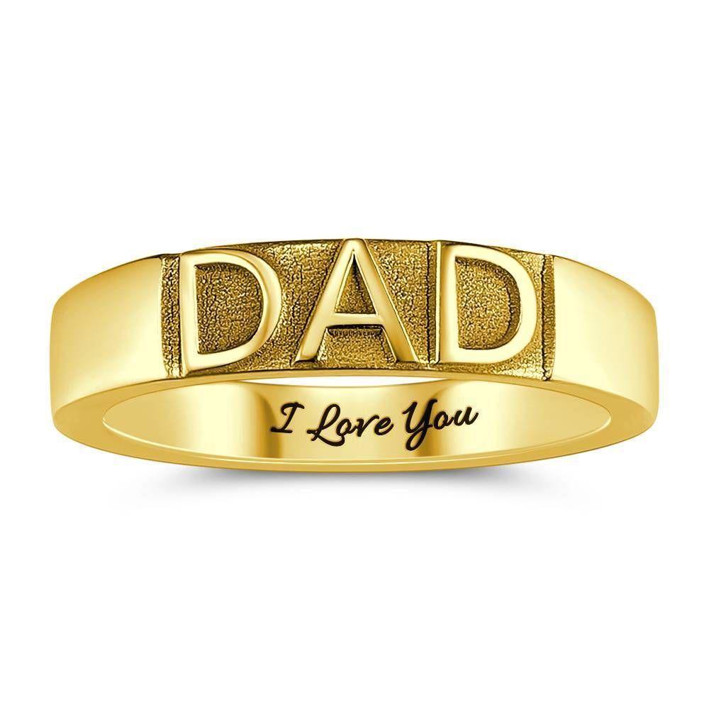 Engraved Bar Ring, Name Ring 14K Gold Plated